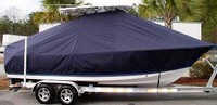 Triton® 225CC T-Top-Boat-Cover-Sunbrella-1399™ Custom fit TTopCover(tm) (Sunbrella(r) 9.25oz./sq.yd. solution dyed acrylic fabric) attaches beneath factory installed T-Top or Hard-Top to cover entire boat and motor(s)