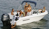 Photo of Triumph 191FS, 2007: Bimini Top in Boot (Factory OEM website photo), viewed from Starboard Rear 