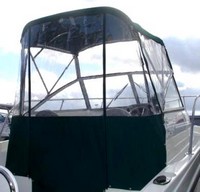 Photo of Trophy 1902 WA, 2007: Bimini Top, Front Connector, Side Curtains, Aft-Drop-Curtain, viewed from Starboard Rear 