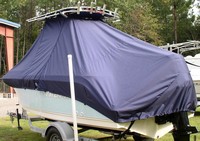Trophy® 1903 CC T-Top-Boat-Cover-Elite-949™ Custom fit TTopCover(tm) (Elite(r) Top Notch(tm) 9oz./sq.yd. fabric) attaches beneath factory installed T-Top or Hard-Top to cover boat and motors