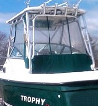 Photo of Trophy 2052 WA, 2005: Hard-Top, Front Connector, Side Curtains, Aft-Drop-Curtains, viewed from Port Rear 