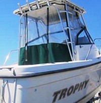 Photo of Trophy 2509 WA, 2003: Hard-Top, Front Connector, Side and Aft-Drop-Curtains, viewed from Starboard Rear 