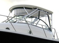 Photo of Trophy 2902 WA, 2006: Hard-Top, Connector, Side Curtains, Aft-Drop-Curtain, viewed from Port Front 