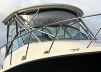 Photo of Trophy 2902 WA, 2006: Hard-Top, Connector, Side Curtains, Aft-Drop-Curtain, viewed from Starboard Front 