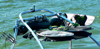 Wakeboard-Tower-Cargo-Rack-Bimini-Top-G™"Shade N’ Store"(tm) by Great-Lakes Boat Top Co.(r) . To truly enjoy a long day on the water, you need a bimini top. When you have a wakeboard tower, it usually means you need a special bimini top. This Wakeboard-Tower Bimini-Top Cargo-Rack is truly special. Innovative in its design and universal in its fit, the Wakeboard-Tower Bimini-Top Cargo-Rack is both a shade provider and storage solution by holding up to 3 wakeboards or 1 large inflatable tube on top. Just release two clamps and tilt the top down to easily load and unload. Enjoy the shade. Enjoy the storage. Enjoy the extra space it gives you in your boat. 48 or 60 inch width to fit any Wakeboard Tower (click for full-size picture) Wakeboard-Tower-Cargo-Rack-Bimini-Top-G™"Shade N’ Store"(tm) by Great-Lakes Boat Top Co.(r) . To truly enjoy a long day on the water, you need a bimini top. When you have a wakeboard tower, it usually means you need a special bimini top. This Wakeboard-Tower Bimini-Top Cargo-Rack is truly special. Innovative in its design and universal in its fit, the Wakeboard-Tower Bimini-Top Cargo-Rack is both a shade provider and storage solution by holding up to 3 wakeboards or 1 large inflatable tube on top. Just release two clamps and tilt the top down to easily load and unload. Enjoy the shade. Enjoy the storage. Enjoy the extra space it gives you in your boat. 48 or 60 inch width to fit any Wakeboard Tower