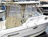 Photo of Wellcraft Coastal 250, 2002: Hard-Top, Connector, Side Curtains, Aft-Drop-Curtain, viewed from Starboard Rear 