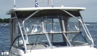 Photo of Wellcraft Coastal 250, 2003: Hard-Top, Connector, Side Curtains, Aft-Drop-Curtain, viewed from Starboard Front 