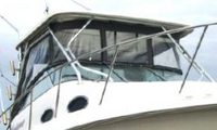 Photo of Wellcraft Coastal 270, 2000: Hard-Top, Front Connector, Side Curtains, Aft-Drop-Curtain, viewed from Starboard Front 
