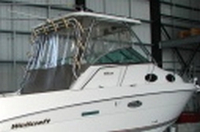 Photo of Wellcraft Coastal 270, 2001: Hard-Top, Front Connector, Side Curtains, Aft-Drop-Curtain, viewed from Starboard Rear 