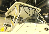 Photo of Wellcraft Coastal 270, 2009: Hard-Top, Front Connector, Side Curtains closeup, viewed from Starboard Side 