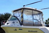 Wellcraft® Coastal 290 Ameritex Hard-Top-Aft-Drop-Curtain-OEM-T4™ Factory AFT DROP CURTAIN to floor with Eisenglass window(s) and Zipper Access for boat with Factory Hard-Top, OEM (Original Equipment Manufacturer)