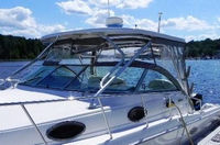 Photo of Wellcraft Coastal 290, 2001: Hard-Top, Connector, Side Curtains, Aft-Drop-Curtain, viewed from Port Bow 