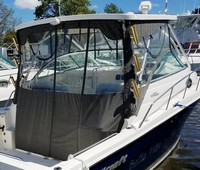 Wellcraft® Coastal 290 Hard-Top-Aft-Drop-Curtain-OEM-T3.5™ Factory AFT DROP CURTAIN to floor with Eisenglass window(s) and Zipper Access for boat with Factory Hard-Top, OEM (Original Equipment Manufacturer)