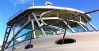 Wellcraft® Coastal 340 Hard-Top-Side-Curtains-Rear-OEM-T6™ Factory REAR SIDE CURTAINS (used with a separate pair of FRONT Side Curtains that are NOT included) with Eisenglass windows for boat with Factory Hard-Top, OEM (Original Equipment Manufacturer)