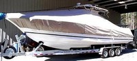 Photo of Wellcraft Scarab 352 Tournament 20xx T-Top Boat-Cover, viewed from Port Front 