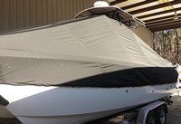 Photo of World Cat 230 CC 20xx T-Top Boat-Cover, viewed from Port Side 