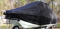 World Cat® 230 DC T-Top-Boat-Cover-Sunbrella-1999™ Custom fit TTopCover(tm) (Sunbrella(r) 9.25oz./sq.yd. solution dyed acrylic fabric) attaches beneath factory installed T-Top or Hard-Top to cover entire boat and motor(s)