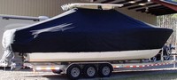 Photo of World Cat 320 CC 20xx T-Top Boat-Cover, viewed from Starboard Side 