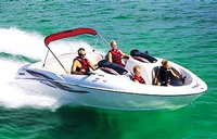 Photo of Yamaha LS2000, 2001: Bimini Top in Boot (Factory OEM website photo), viewed from Starboard Front 