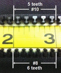 Zipper Sizes #8 and #10